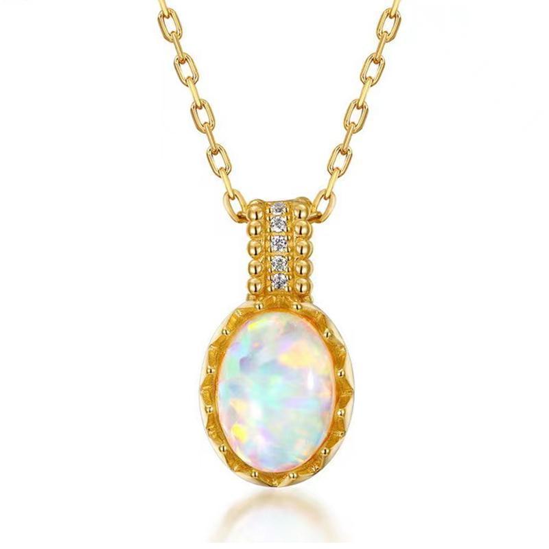 Retro imitation Opal gold-plated ring for women