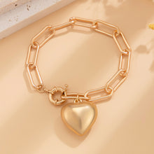 Load image into Gallery viewer, Ins Simple and Versatile Big Peach Heart Bracelet Personalized Heart shaped Iron Chain Bracelet for Women