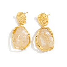 Load image into Gallery viewer, French fashion metallic earrings, light luxury pearl square pleated earrings