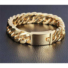 Load image into Gallery viewer, Fashionable 18K gold plated men&#39;s electroplated alloy double buckle bracelet