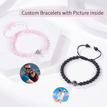 Load image into Gallery viewer, Photo projection bracelet 100 languages I Love You natural stone custom bracelet picture jewelry