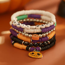 Load image into Gallery viewer, Halloween Pumpkin Soft Ceramic Bracelet Punk Alloy Letter Gothic Style Multi Layer Bracelet