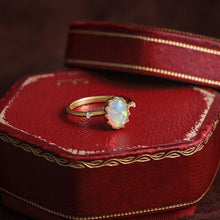 Load image into Gallery viewer, Retro imitation Opal gold-plated ring for women